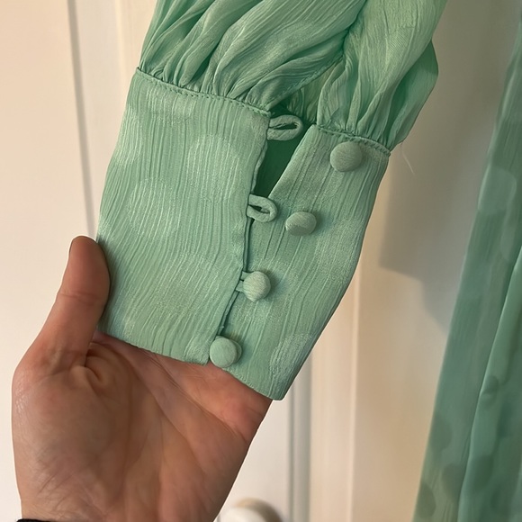 PatBO Polka Dot Satin Belted Midi Dress - Picture 8 of 13